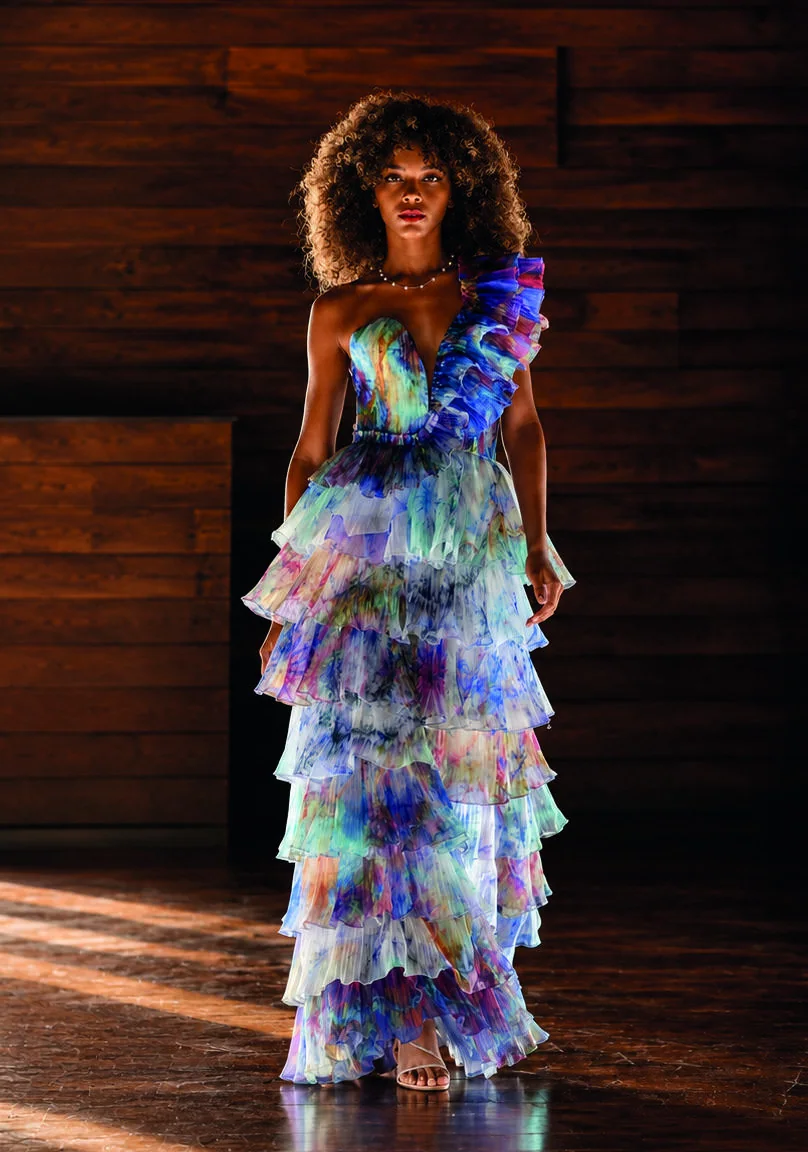 Robe de podium colorée à volants Maison 3 Points